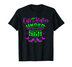 a black t - shirt that says life is better under the bush