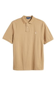 A textural knit defines this all-cotton polo in a classic fit. 29" length (size Medium) Spread collar Short sleeves 100% cotton Machine wash, tumble dry Imported Classic Brown Polo Shirt With Collared Neckline, Brown Cotton Polo Shirt With Polo Collar, Classic Brown Polo Shirt, Brown Cotton Polo Shirt, Classic Beige Polo Shirt With Ribbed Collar, Fitted Brown Cotton Polo Shirt, Classic Beige Polo Shirt With Collared Neckline, Classic Beige Polo Sweater With Collar, Classic Beige Polo Shirt