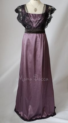 Edwardian dress Downton Abbey Downtown Abbey by MonaBocca on Etsy Elegant Purple Floor-length Bridesmaid Dress, Elegant Empire Waist Bridesmaid Dress, Elegant Purple Mother Of The Bride Dress, Elegant Purple Formal Bridesmaid Dress, Formal Purple Mother Of The Bride Dress, Elegant Purple Mother Of The Bride Evening Dress, Elegant Purple Bridesmaid Dress For Formal Occasion, Elegant Purple Bridesmaid Dress For Wedding, Lavender Formal Evening Dress With Fitted Bodice