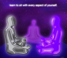 two people sitting on the ground in front of a purple background with text that reads learn to sit with every expect of yourself