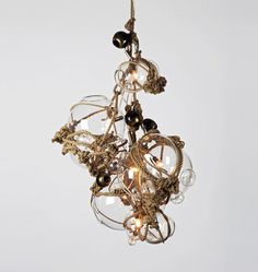 a chandelier hanging from a ceiling in a room