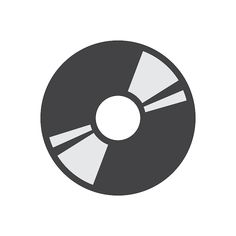 a black and white disk icon on a white background