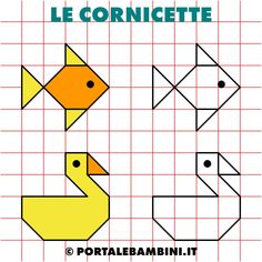 an image of a fish and some other shapes on a sheet of paper with the words'le corriette '