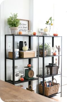 a shelf filled with lots of different types of items