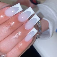 French Tip Nails Long, Acrylics Ideas, Plain Acrylic Nails, Manicure Short, Solar Nails, Books Open, Hard Nails, Drip Nails, Glamour Nails