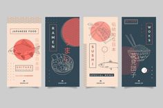 Japan Design Graphic, Instagram Stories Design, Poster Graphic Design, Stories Design, Food Restaurant