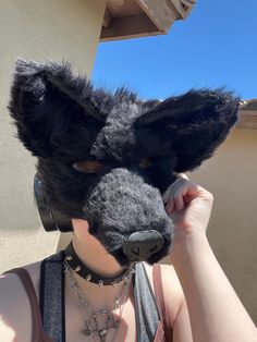 Handmade, realistic wolf mask. Made with soft, black colored faux-fur, trimmed to add to the realism and to keep off the face to help with potential sensory issues. This mask comes with a thick elastic band attached, so it is ready for wear and play as soon as it arrives. Black Full Face Masks For Costumes, Black Full Face Masks For Costume, Full Face Black Costume Mask, Black Full Face Costume Mask, Black Full Face Costume Accessories For Costume Party, Full Face Black Masks For Cosplay, Full Face Black Mask For Cosplay, Black Cat Ears Mask For Costume Party, Black Cat Ears Masks For Costume Party