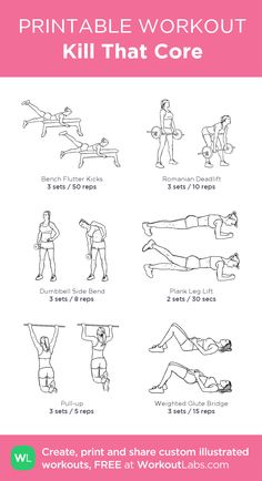 the printable workout poster shows how to do an exercise with your hands and feet