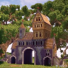 Inspired by a picture I found on here, was fun to build. You can find more about this build on my instagram post. The link is attached. Thanks to Plutouthere for the trees. #minecraft #minecraftbuilding #medieval #minecraftbuilder #minecraftidea #minecraftcreation #minecraftbuild Minecraft Monastery, Medieval Builds, Minecraft Museum, Tree God, Minecraft Library, Building Inspiration, Bangunan Minecraft