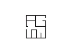 the letter e is made up of squares and rectangles in black on a white background