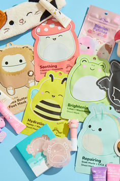 Introducing the Squishmallows x TONYMOLY Collection! Featuring 12 of our favorite Squishmallows, this lovable and fun collection is formulated with clean and gentle ingredients, perfect for all ages and skin types. Get ready to experience skincare that's both cute AND effective! Apple Watch Bands Fashion, Baby Blue Wallpaper, Sephora Skin Care, Foot Mask, Fun Crafts To Do, Birthday Party For Teens, Lip Gloss Set, Cute Clay, Tony Moly