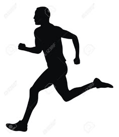 a running man silhouetted in black and white on a white background royaltyvector