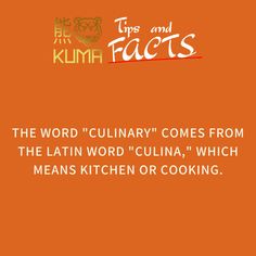 the word culinary comes from the latin word cuisine which means kitchen or cooking