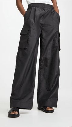 Tibi Crispy Nylon Pleated Cargo Pant | Shopbop Best Cargo Pants, Fashion Cargo Pants, Big Pants, Slouchy Pants, Fashion People, Friends Fashion, Cargo Pant, Cargo Pants Women, Fabulous Fashion