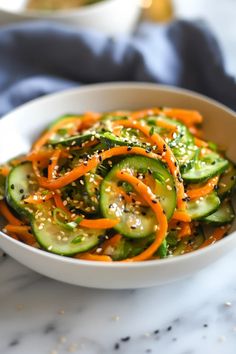 Looking for a light, refreshing, and healthy side dish? This Asian Cucumber and Carrot Salad is packed with crisp veggies and tangy flavors that will awaken your taste buds. It's the perfect combination of crunchy, sweet, and savory – an irresistible addition to any meal! Ready to cook? Click for the recipe #AsianSalad #HealthyRecipes #CucumberSalad #CarrotSalad #EasySideDish #SaladIdeas #HealthyEating #FreshFlavors #QuickRecipes #VegetarianDelight Warm Weather Recipes, Carrot Salad Recipes, Asian Cucumber Salad, Simple Vinaigrette, Beef Salad, Asian Salad, Carrot Salad, Yummy Salad Recipes