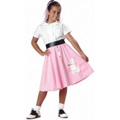 Child Poodle Skirt Costume California Costumes 361 Poodle Skirt 50s, Girls Poodle Skirt, Poodle Skirt Costume, Grease Costume, 50s Costume, California Costumes, Pink Costume, Poodle Skirt