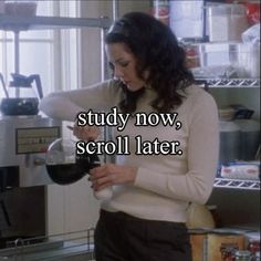 a woman holding a wine glass in her hand with the words study now, scroll later