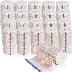 PRICES MAY VARY. Plentiful Quantity: there are 20 rolls of 4 inch elastic bandage wrap in the package, such a sufficient quantity can easily satisfy your daily use and replacement demands; They can be applied on ankles, thighs, shoulders, and abdomen, a simple motion wrap allows you to enjoy life with confidence Soft and Breathable: our compression bandage adopts quality and high stretch polyester cotton thread, safe and reliable, soft and comfortable, lightweight and breathable, will not cause Bandage Wrap, Knee Wraps, Blue Trim, Practical Gifts, Cotton Thread, 4 Inch, Rolls, Trim, Elastic