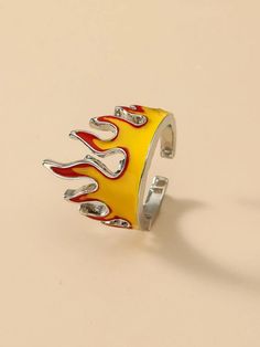 Flame Design Ring | SHEIN USA Flame Ring, Emo Jewelry, Ring Party Jewelry, Grunge Jewelry, Edgy Jewelry, Fire Ring, Indie Jewelry, Flame Design, Dope Jewelry