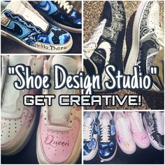 Custom hand painted shoes made to fit your unique style and personality. Artistic Low-top Leather Custom Sneakers, Artistic Hand Painted Leather Custom Sneakers, Artistic Custom Sneakers With Rubber Sole, Artistic Custom Sneakers With Rubber Sole And Round Toe, Custom Painted Shoes Ideas, Painting Leather Shoes, Custom Painted Shoes, Hand Painted Shoes, Leather Paint