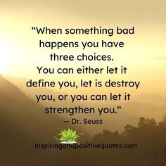 a quote from dr seuss that says, when something bad happens you have three choices