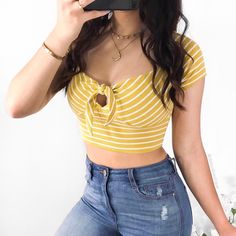 Size: S Or M (Would Recommend Going A Size Up To Get A More Comfortable Fit) Features: Knot Is Self Tying No Trades If This Item Does Not Fit You Cannot Return It - Poshmark Policy Trendy Fitted Yellow Crop Top, Trendy Yellow Crop Top By Forever 21, Yellow Crop Top With Built-in Bra, Trendy Yellow Forever 21 Crop Top, Summer Yellow Crop Top With Built-in Bra, Knot Crop Top, Chloe Grace Moretz, Boutique Tops, Chloe Grace