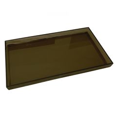 an empty brown tray on a white background