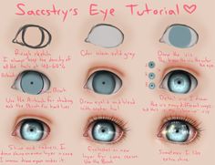 the different types of eyes are shown in this drawing