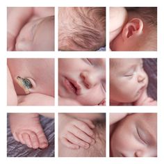 six pictures of babies sleeping together with their eyes closed