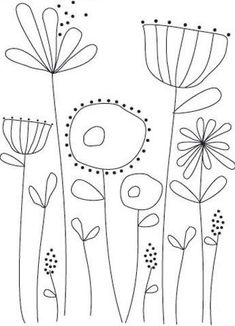 an image of flowers that are drawn in the style of doodles on paper