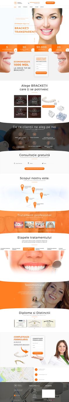 an orange and white web page with many different colors on the front, side, and back