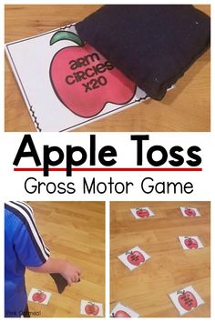 apple toss gross motor game for kids