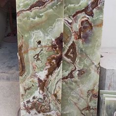 two large marble slabs sitting next to each other