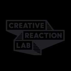 the logo for creative reaction lab, which has been designed to look like an airplane