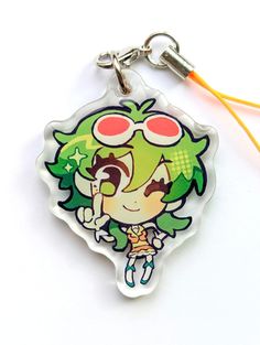 a key chain with an anime character on it