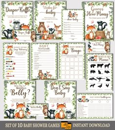 baby shower games with woodland animals