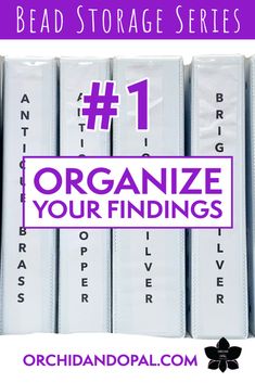 the words organize your findings are shown in purple and white with an image of four books stacked