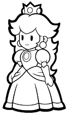 the princess peach from mario and luigi coloring pages for kids to color on their own