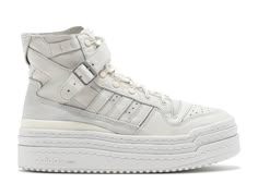 Triple Platforum Hi 'Off White' - Adidas - S42803 - off white/off white/cream white | Flight Club Adidas Platform Sneakers, High Platform Sneakers, White High Top Shoes, White Platforms, White Chunky Sneakers, Adidas High Tops, Flight Club, High Sneakers, Cute Sneakers