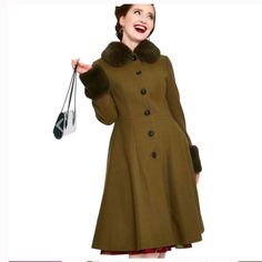 Modcloth Voodoo Vixen Xl Flare Coat Nwt Ptp 20”. L 41” Academia Style, Romantic Outfit, Women Overcoat, Fairytale Dress, Wonderful Life, Vintage Clothes, Cozy Sweaters, Retro Style, Retro Fashion