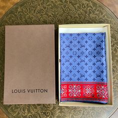 Authentic Louis Vuitton Silk Scarf Combines The Instantly Recognizable Monogram Pattern New Without A Tag 100% Silk Twill Square Shape Size 47"X 47" Inches Hand Stitched Rolled Edge Louis Vuitton Signature At The Bottom Style # M75765 Made In Italy Shipping Next Business Day. Shipped With Usps. Usually Arrives Within 2-3 Business Days How To Wear A Silk Twill Scarf: As A Silk Head Scarf/Bandana: Tied Around As A Silk Head Wrap For A Classic Look Or Over Ponytail. As A Neck Scarf: Wear It Around Louis Vuitton Silk Scarf, Silk Head Wrap, Louis Vuitton Scarf, Silk Headscarf, Scarf Bandana, Silk Twill Scarf, Monogram Pattern, Oversized Scarf, Louis Vuitton Accessories