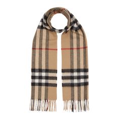 Burberry scarf in house's iconic giant check. Approx. 66"L x 12"W (168 x 30cm). Fringed finish on both ends. Imported. Giant Check, Check Scarf, Burberry Classic, Burberry Scarf, Checked Scarf, Burberry Accessories, Burberry Women, Gingham Check, Burberry Men