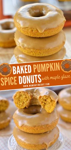 baked pumpkin spice donuts with maple glaze are the perfect treat for fall and winter