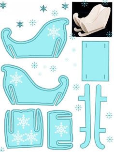 paper cut outs with snowflakes and sleighs