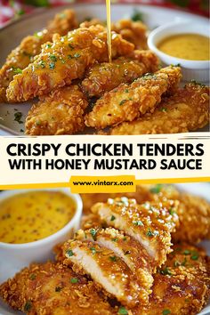 Dive into the ultimate comfort food with these irresistibly crispy chicken tenders served alongside a tangy honey mustard sauce. This easy-to-follow recipe ensures perfectly seasoned strips that are golden brown and crunchy on the outside while remaining juicy inside. Ideal for a quick weeknight dinner or as a crowd-pleasing appetizer for gatherings, these chicken tenders promise to tantalize your taste buds and leave everyone asking for seconds. Get ready to impress your friends and family! Homemade Honey Mustard Sauce, Honey Mustard Sauce Recipe, Mustard Sauce Recipe, Homemade Honey Mustard, Crispy Chicken Tenders, Crowd Pleasing Appetizers, Honey Mustard Sauce, Mustard Sauce, Recipes Drinks