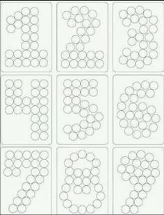 eight circles arranged in the shape of numbers