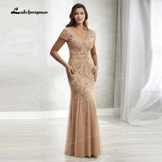 Latest Luxury Shining Beading Mermaid Mother Of The Bride Dresses - ROYCEBRIDAL OFFICIAL STORE Cruise Clothes, Dresses Champagne, Christina Wu, Dazzling Dress, Mother Of The Bride Gown, Trumpet Dress, Mother Of Groom Dresses, Mob Dresses, Long White Dress