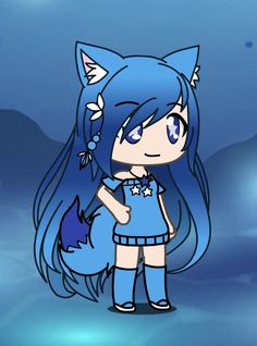 Gacha Life, Blue Hair, Anime, Hair, Blue