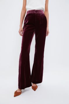 Wine Lebone Velour Pant Simple Sweater, Simple Sweaters, Velour Pants, Chic Dresses, Sister In Law, Veronica Beard, Chic Dress, Velvet Fabric, Fabric Material