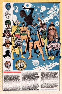 an old comic book page with the title batman and other characters in costume on it